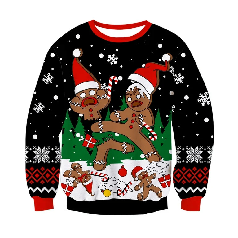 Lollipie Mens Ugly Christmas Sweaters Soft Graphic Pullover Long Sleeve Knitted Sweaters for Chri... | Walmart (US)