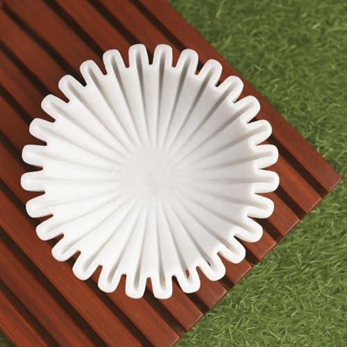 SWADESHI BLESSINGS HandCrafted Marble Ruffle Bowl/Antique Scallop Bowl/Fruit Bowl/Vintage Ring Di... | Amazon (US)