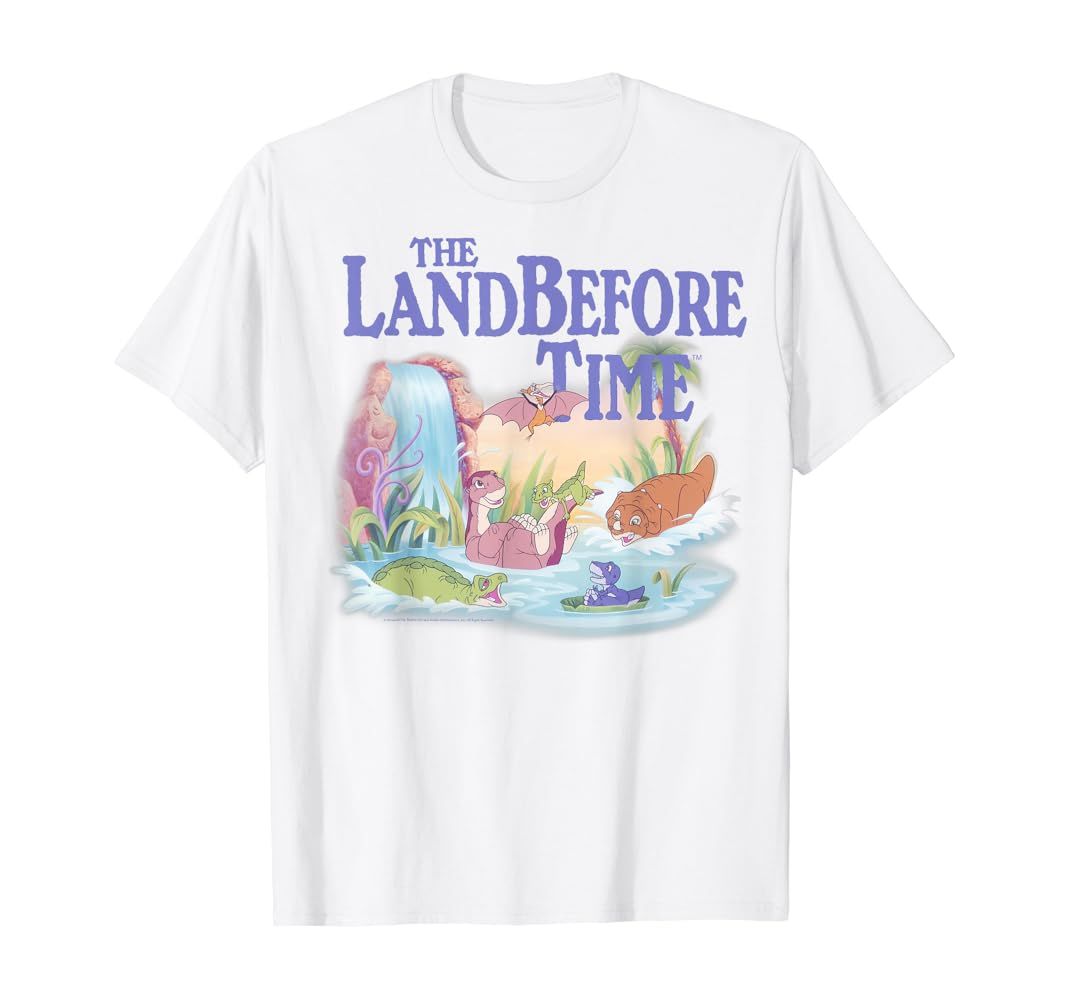 Land Before Time Pastel Dinosaur Friends Splashing Around T-Shirt | Amazon (US)