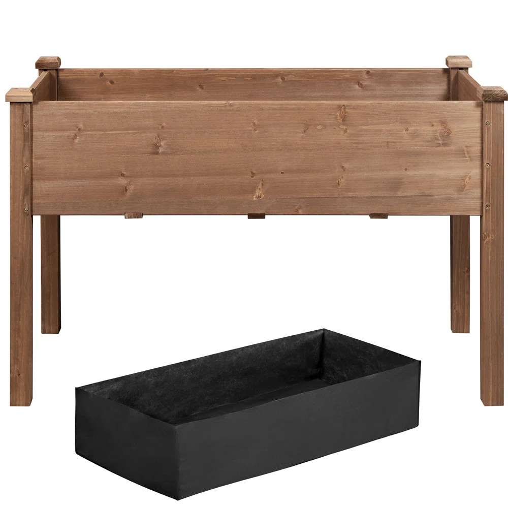 Millwood Pines Rigney Wood Elevated Planter & Reviews | Wayfair | Wayfair North America