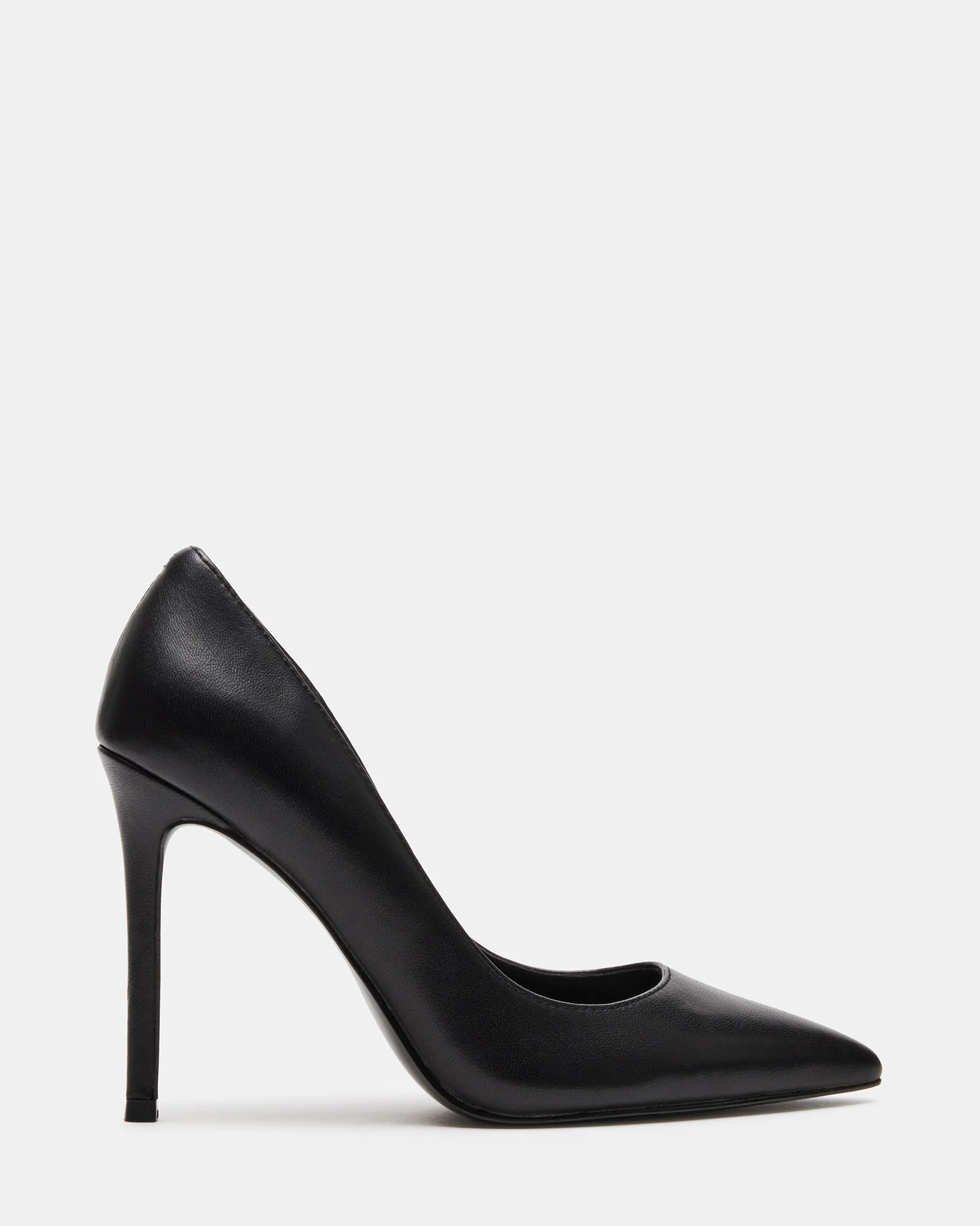EVELYN Black Leather Point Toe Pump | Women's Heels | Steve Madden (US)