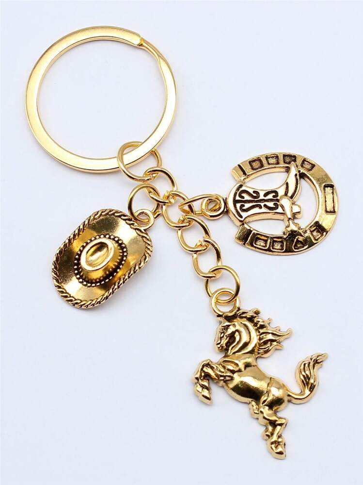Street 1pc Western Cowboy Style Cowboy Hat, Boot, Horse Keychain Car Accessories Bag Charm School Cute Goth Y2k | SHEIN