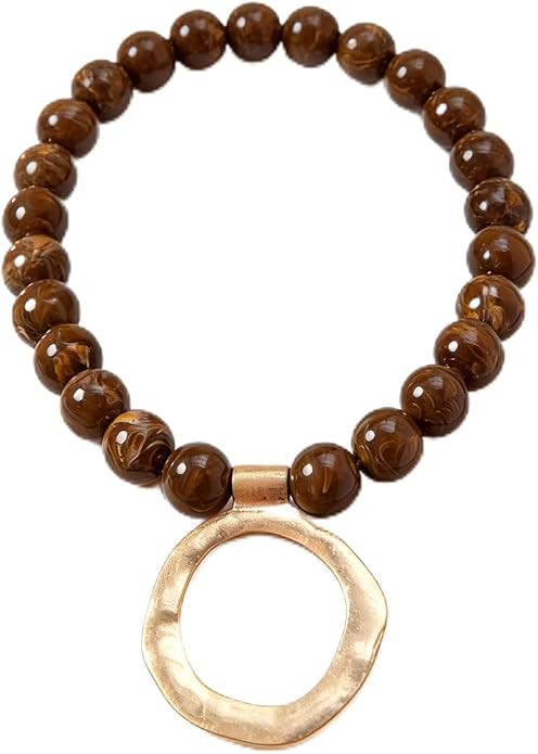 QiaTsed Acrylic Necklace for Women Chunky Beaded Necklace Vintage Boho Short Choker Necklace Idea... | Amazon (US)