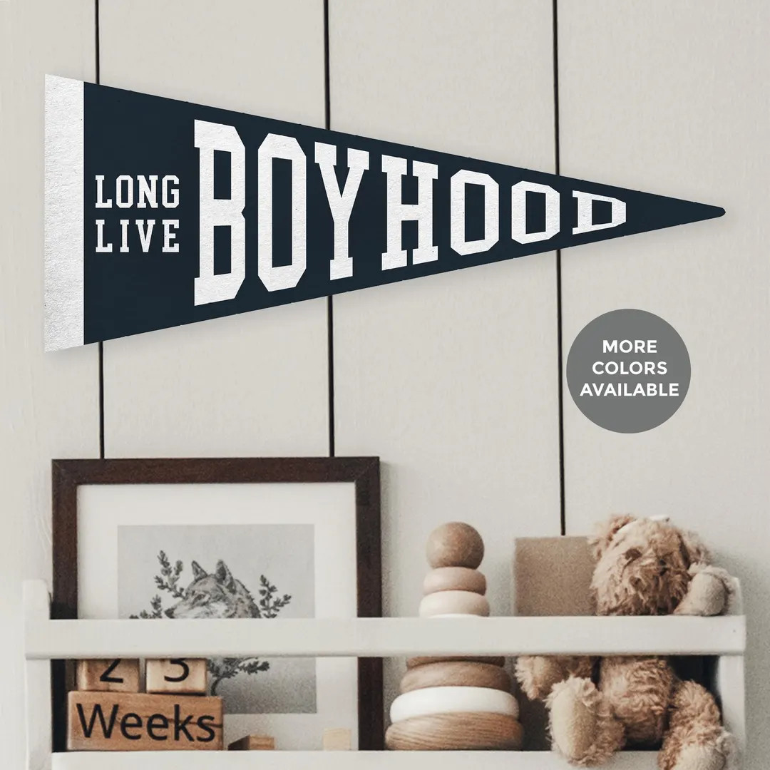 Long Live Boyhood Pennant, Boys Room Felt Banner, Felt Flag, Boys Room Decor, Custom Flag, Playro... | Etsy (US)