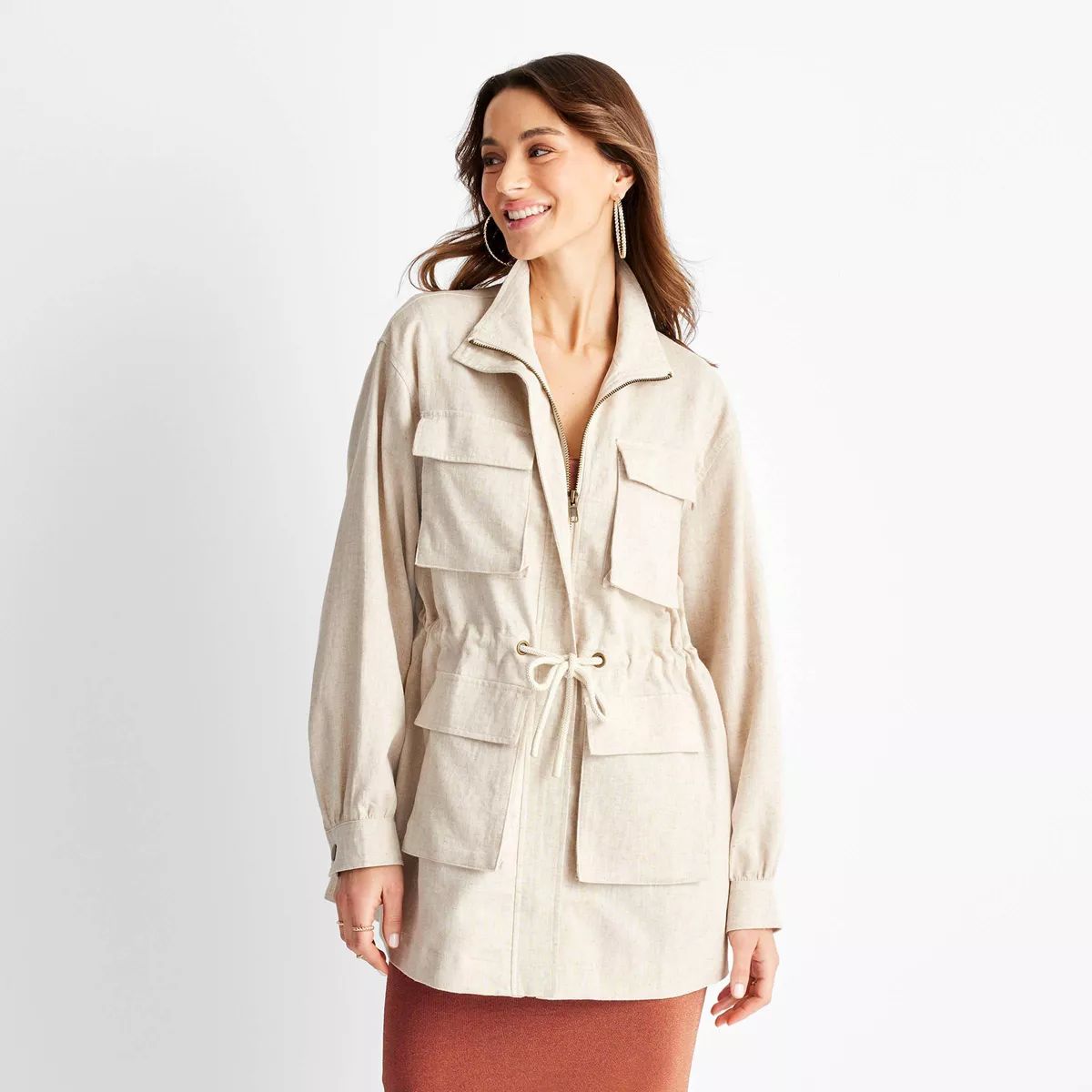 Women's Linen Utility Jacket - Future Collective™ with Jenny K. Lopez Tan | Target