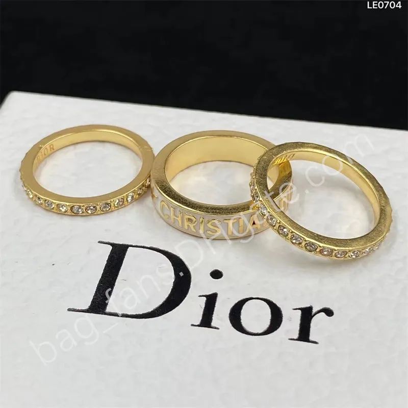 Dupe Di Or Vintage Rings With Diamond Letters Womens Fashion Ring A Set With Box From Bag_fans, $... | DHGate