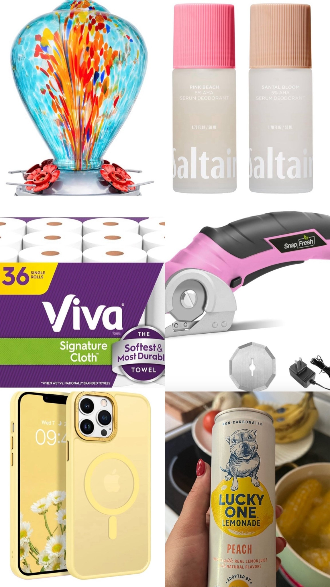 🐦 For my bird lovers, a beautiful hummingbird feeder! I can’t stop watching them come and go 👀 💛 
🧍🏼‍♀️ Saltair deodorant- loving these scents! 
🧻 Brand Loyal - VIVA Papertowels. My tried and true!
📦 Box Cutter- this will save your marriage, promise! 
🌻 The color of summer- super stylish phone case and protects it when you drop it 😉 I would know. 
🍺 New Lucky Dog Vodka Drink 10/10 - might have got tipsy in my blow up pool on these. Can’t link it but go grab from your local store! 

#LTKFindsUnder50 #LTKSeasonal #LTKFamily