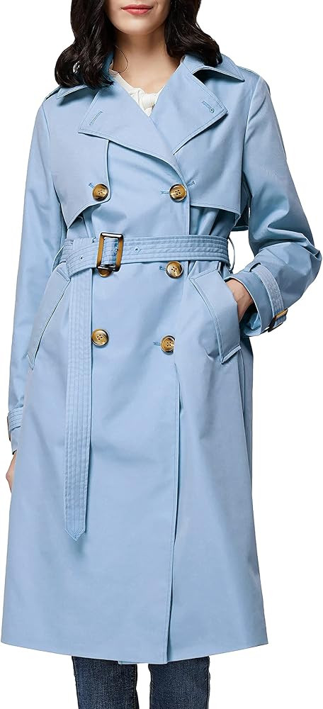 Orolay Women's 3/4 Length Double Breasted Trench Coat Lapel Jacket with Belt | Amazon (US)