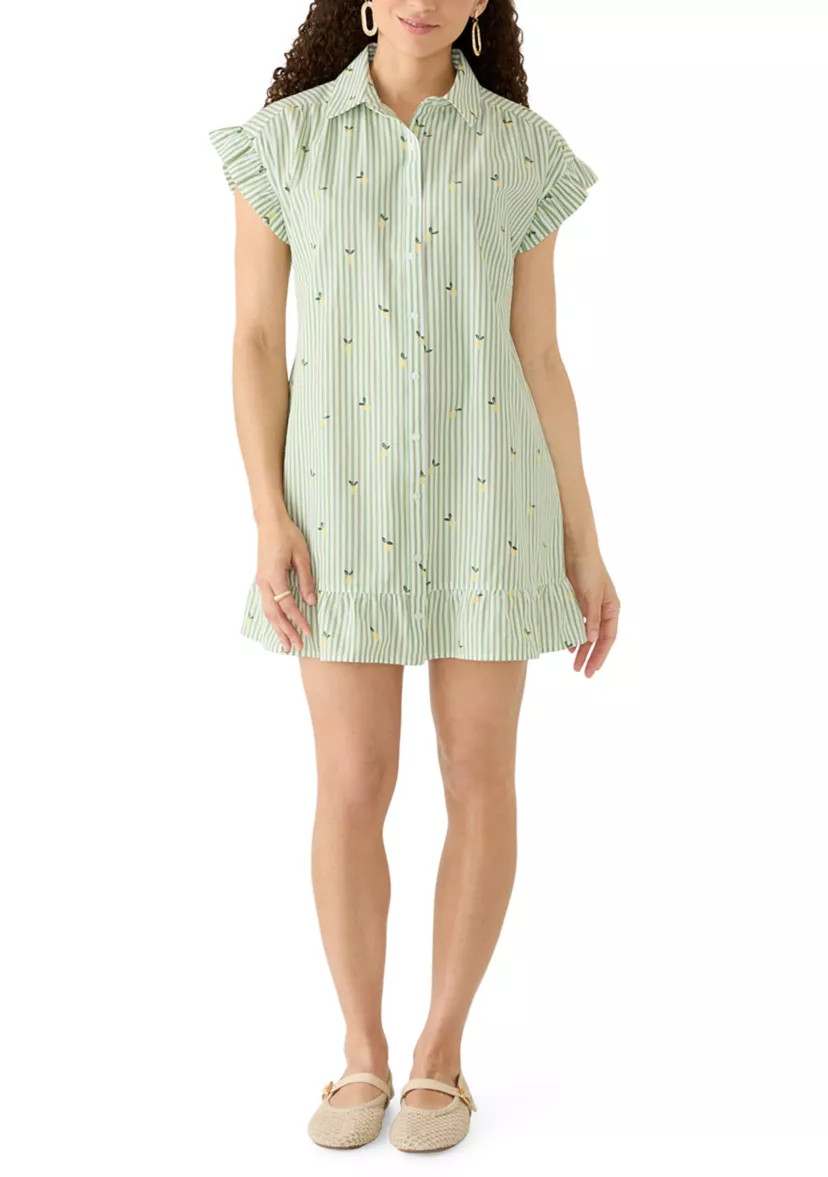Petite Flutter Sleeve Mini Shirtdress | Belk