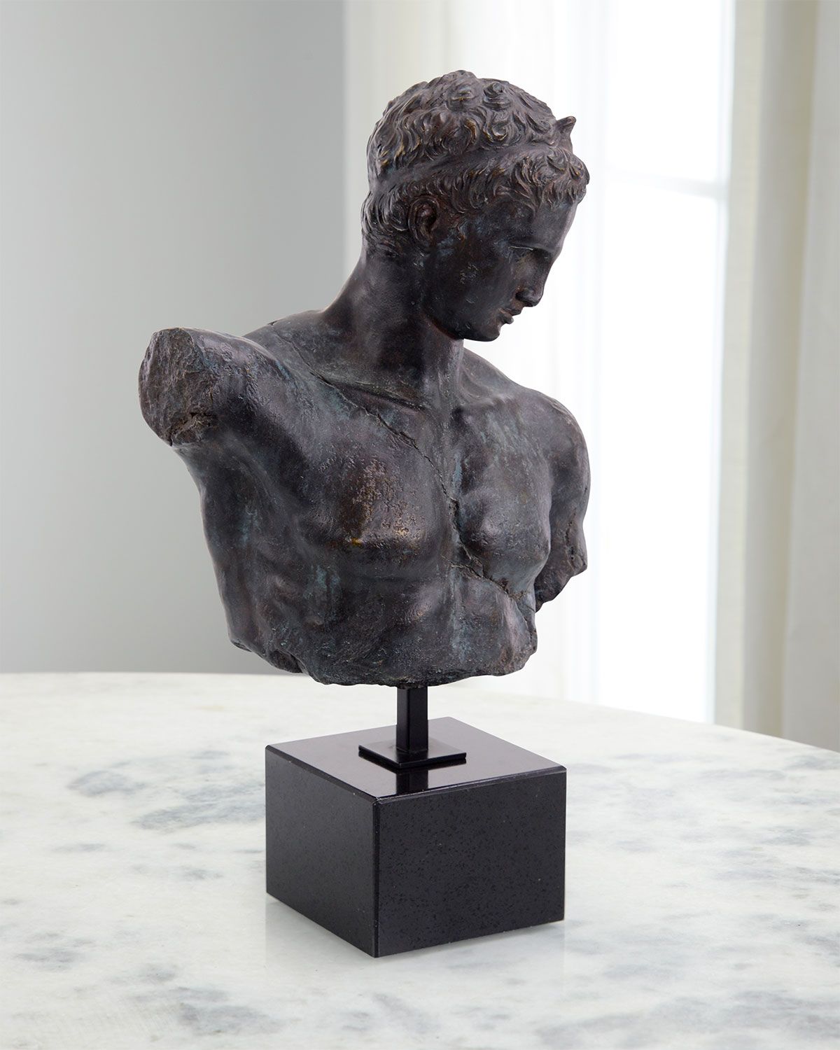 Greek Bust Sculpture in Verde Black | Neiman Marcus