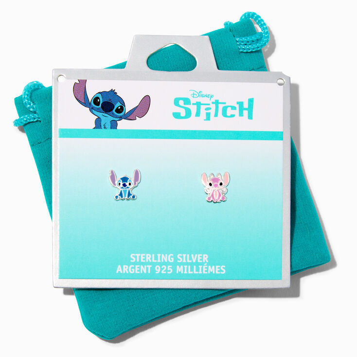 Disney Stitch & Angel Sterling Silver Stud Earrings | Claire's (UK)