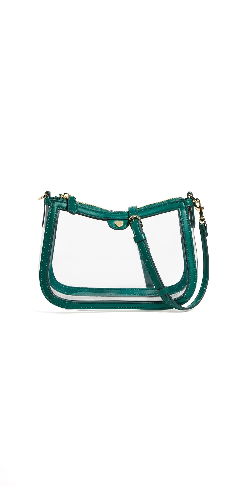 Stoney Clover Lane Curved East/West Crossbody Stadium Bag Clear/Green One Size | Shopbop