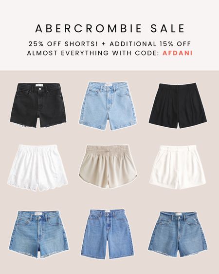 LAST DAY! Abercrombie shorts sale 25% off + 15% off almost everything PLUS additional 15% off with code AFDANI 🙌🏼

#LTKsale #LTKspring #LTKsummer
