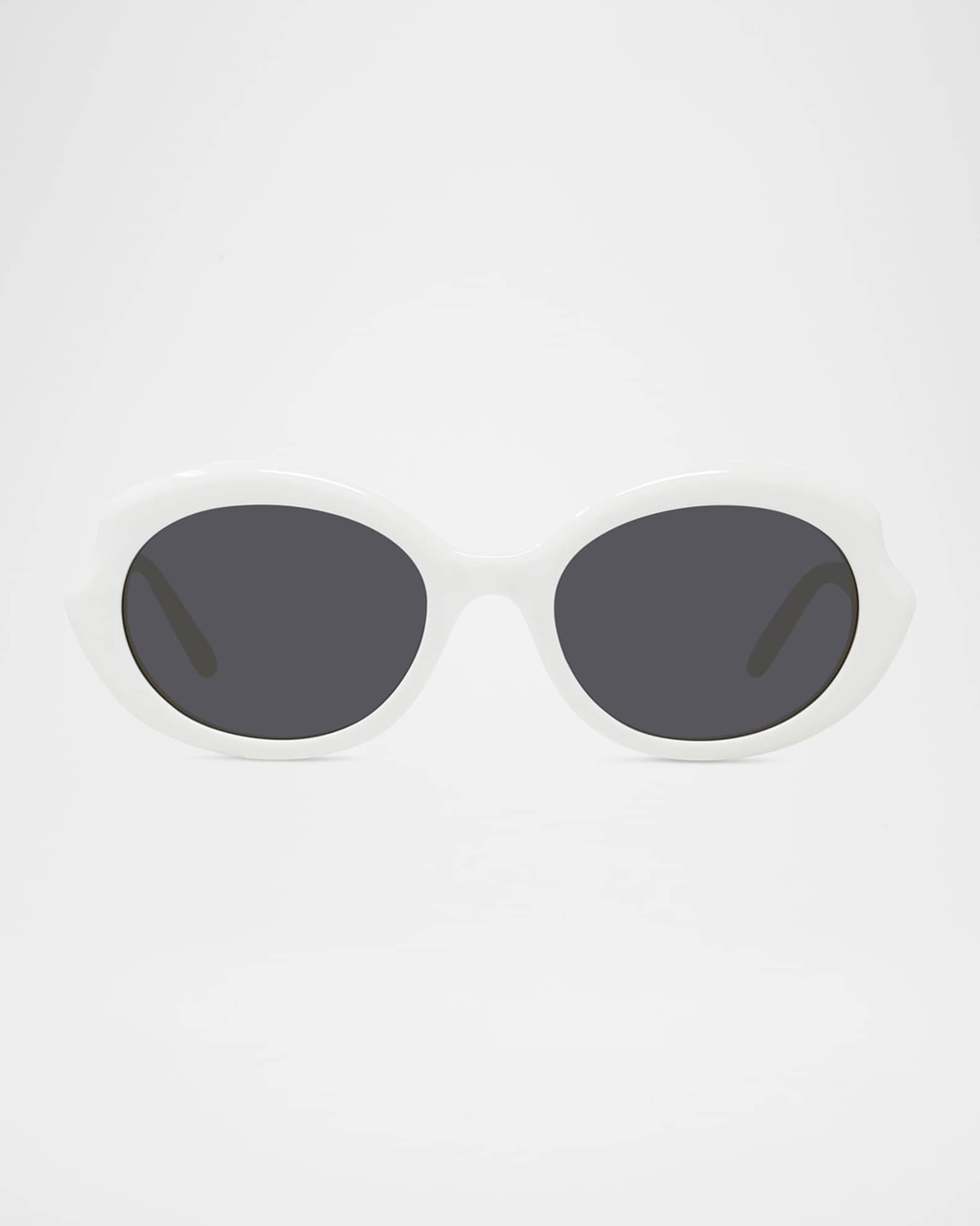 Round Slim Acetate Sunglasses | Neiman Marcus