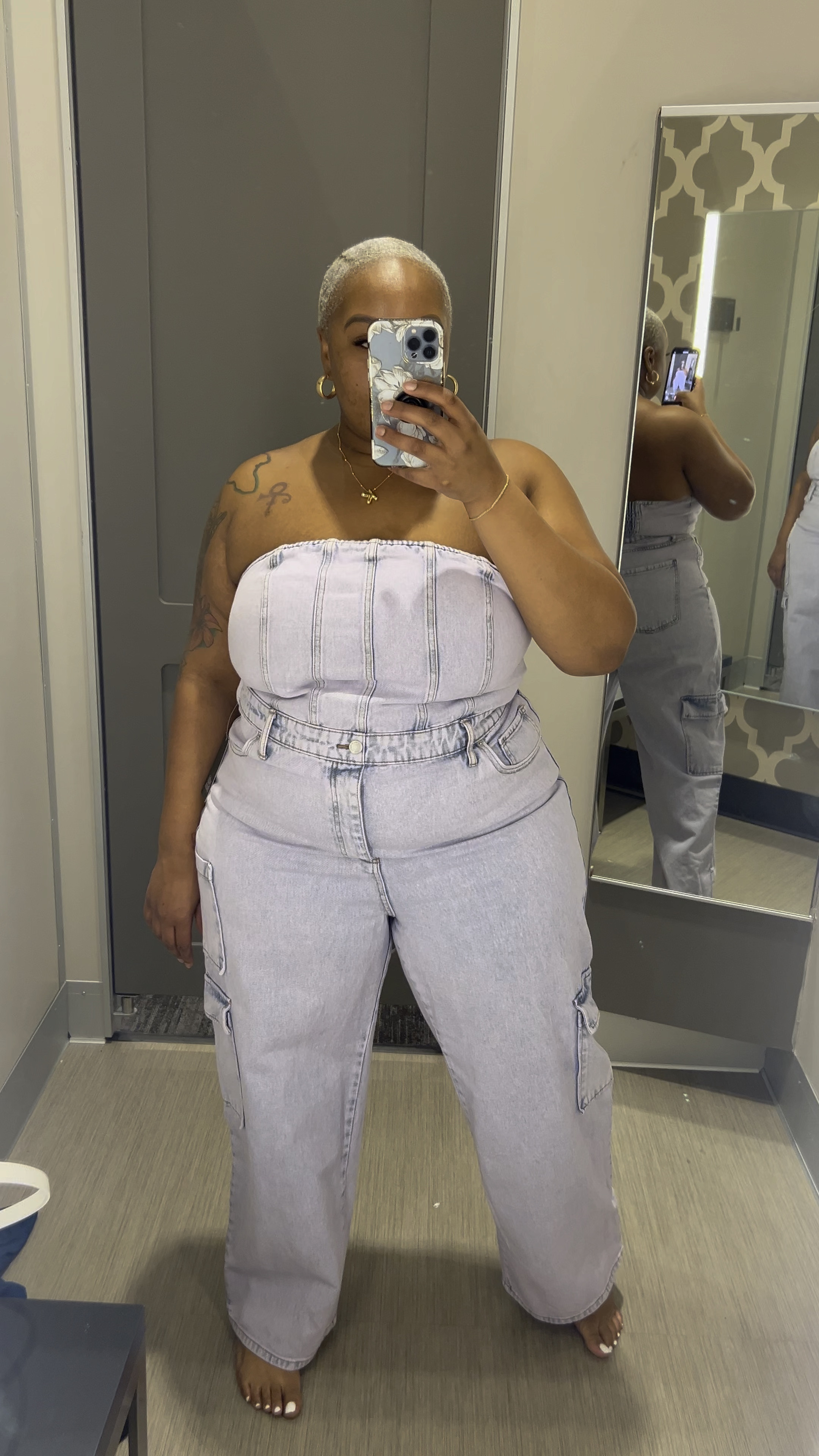 Women's Tube Cargo Denim Jumpsuit - Wild Fable Lavender XXL | Target | Spring Outfit | Plus Size | Curvy Style 

#LTKVideo #LTKplussize #LTKstyletip