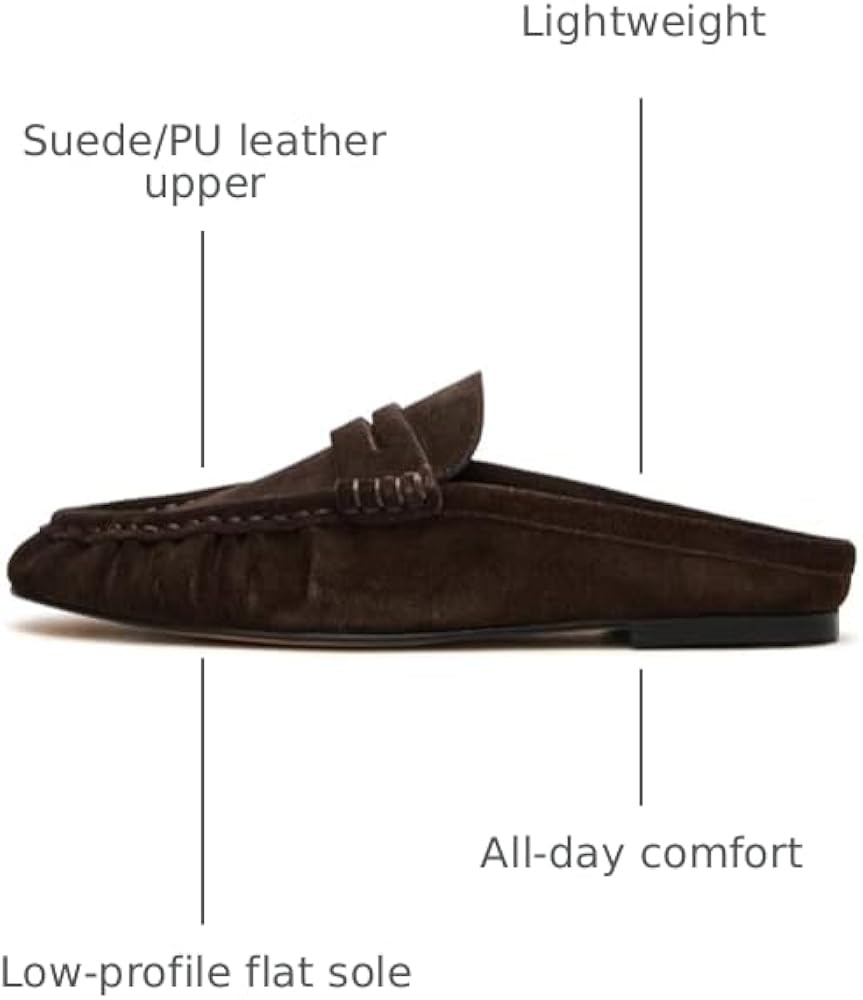 Penny Loafers for Women Comfortable Slip on Suede Loafers Mules Women’s Closed Toe Loafer Slide... | Amazon (US)