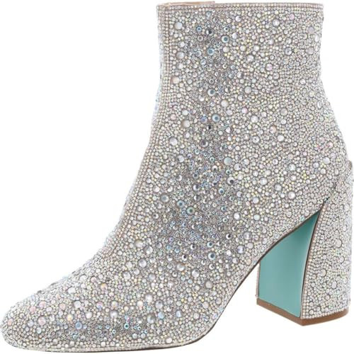 Betsey Johnson Women's Hugo Fashion Boot, Rhinestone, 9.5 | Amazon (US)