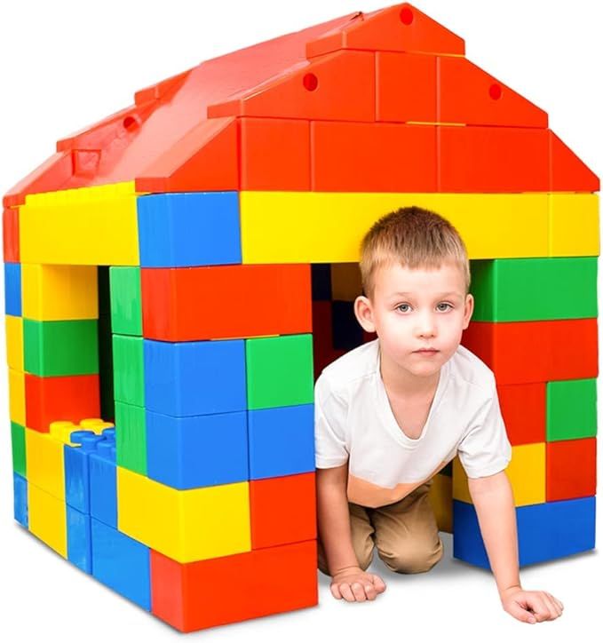 CO-T Jumbo Blocks for Toddlers Set of 134 Plastic Large Building Blocks for Kids Ages 4-8, Giant ... | Amazon (US)