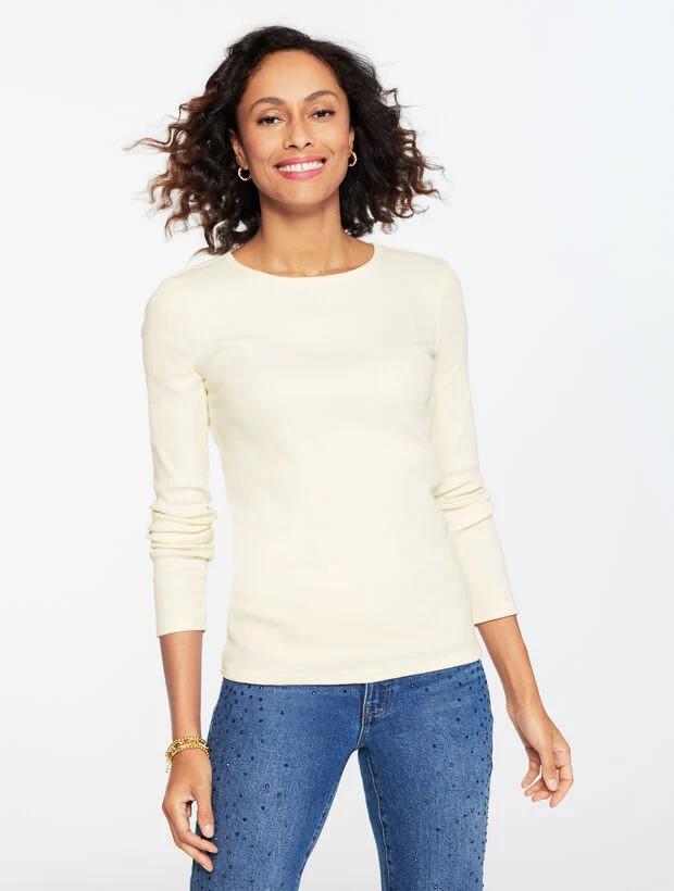 Ribbed Crewneck Tee | Talbots