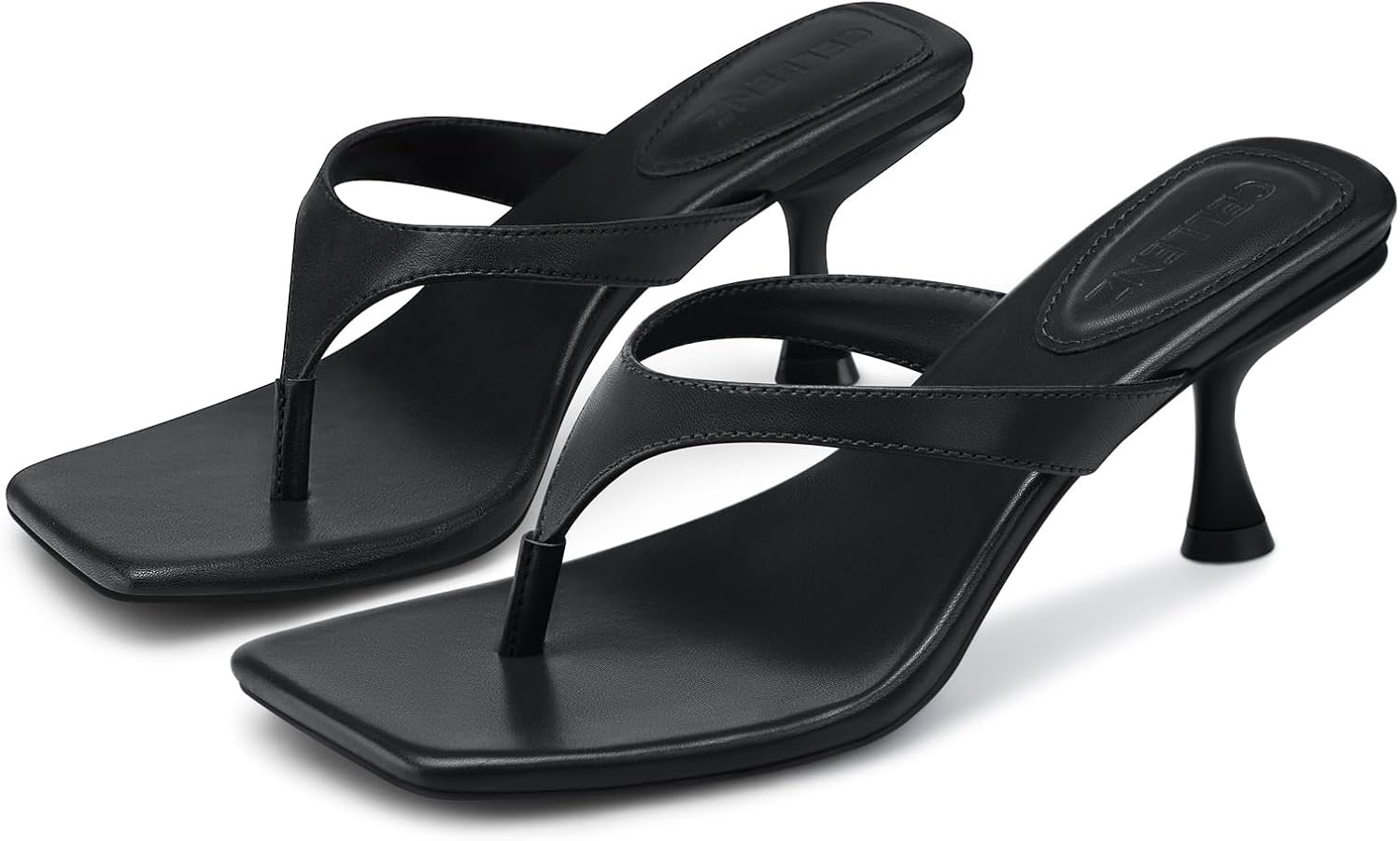 CELLENZ Women Kitten Heels Sandals: 2.5 Inch Heeled Flip Flop | Amazon (US)