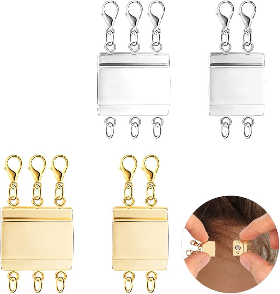KINBOM 4pcs Layered Necklace Clasps, Layering Magnetic Necklace Detangler Jewelry Connectors Mag... | Amazon (CA)