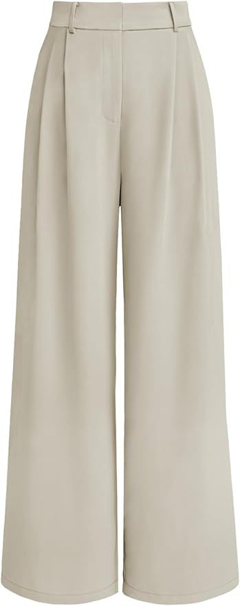 LILLUSORY Womens Wide Leg Dress Pants Hight Waisted Work Business Causal Loose Palazzo Trousers | Amazon (US)