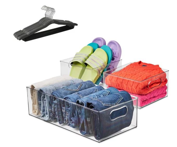 The Home Edit Small Space Edit, Clear Plastic Modular Storage System with 12 Pack of Hangers | Walmart (US)