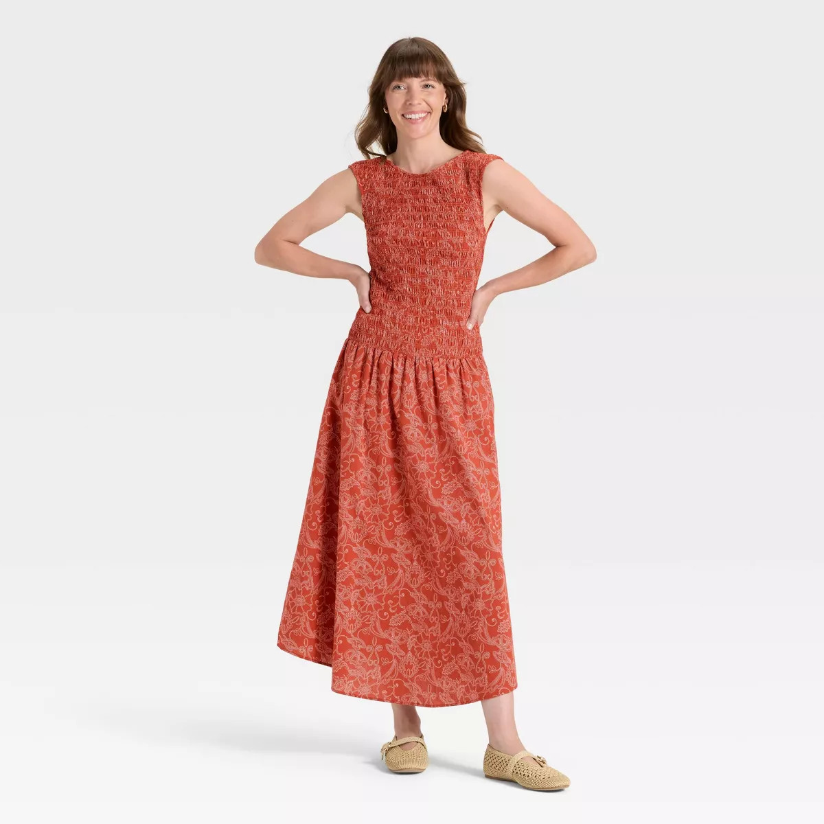 Women's Smocked Midi A-Line Dress - Universal Thread™ | Target