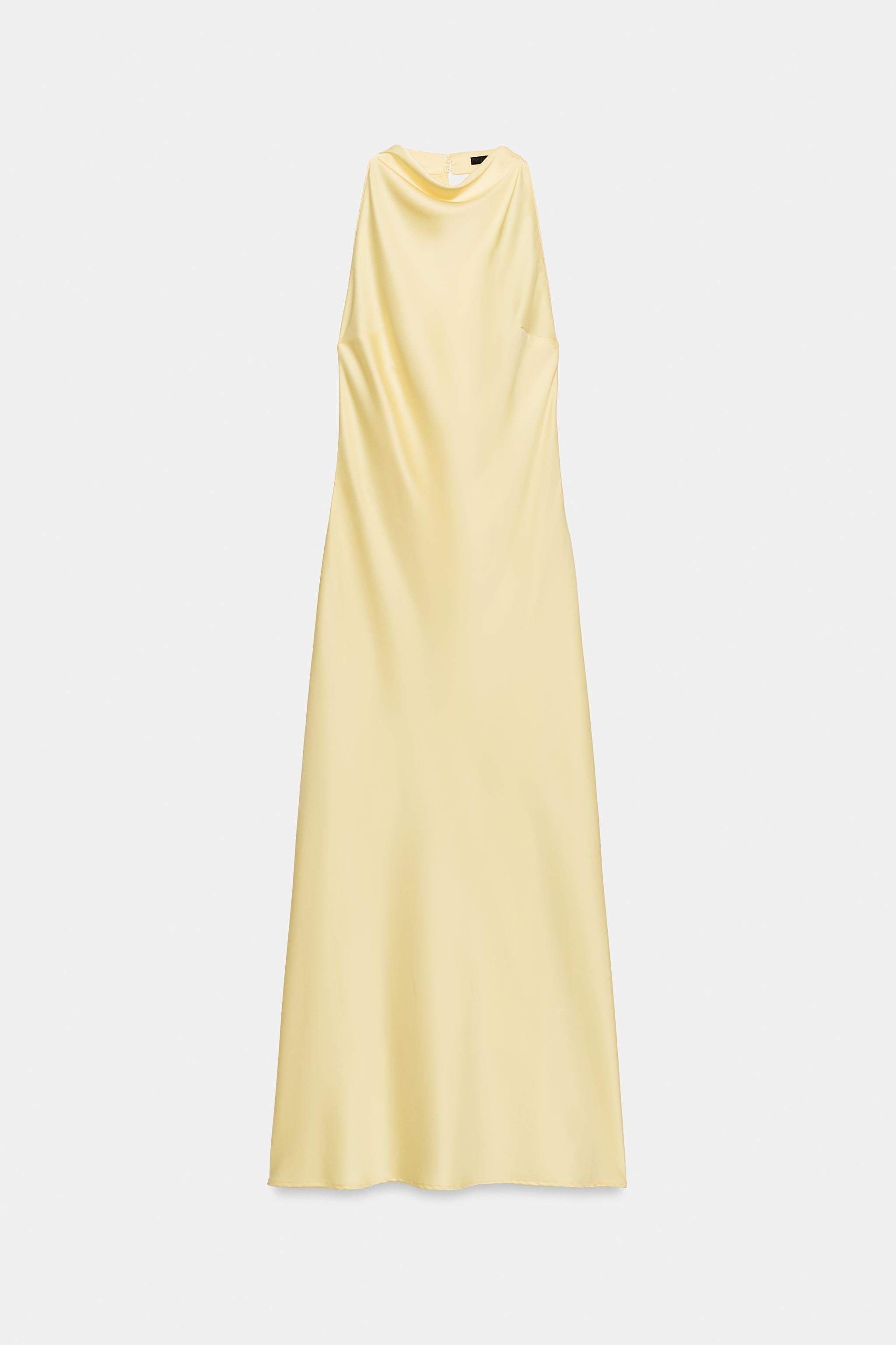 DRAPED HALTER MIDI DRESS WITH OPEN BACK | Zara US