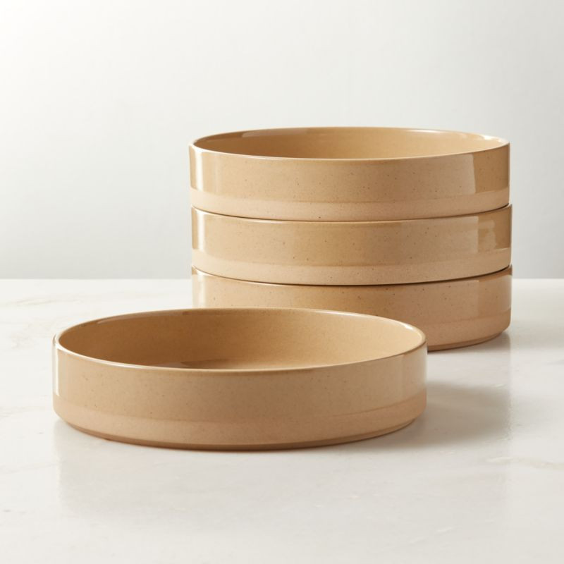 Darra Natural Recycled Stoneware Pasta Bowl, Set of 4 | CB2 | CB2