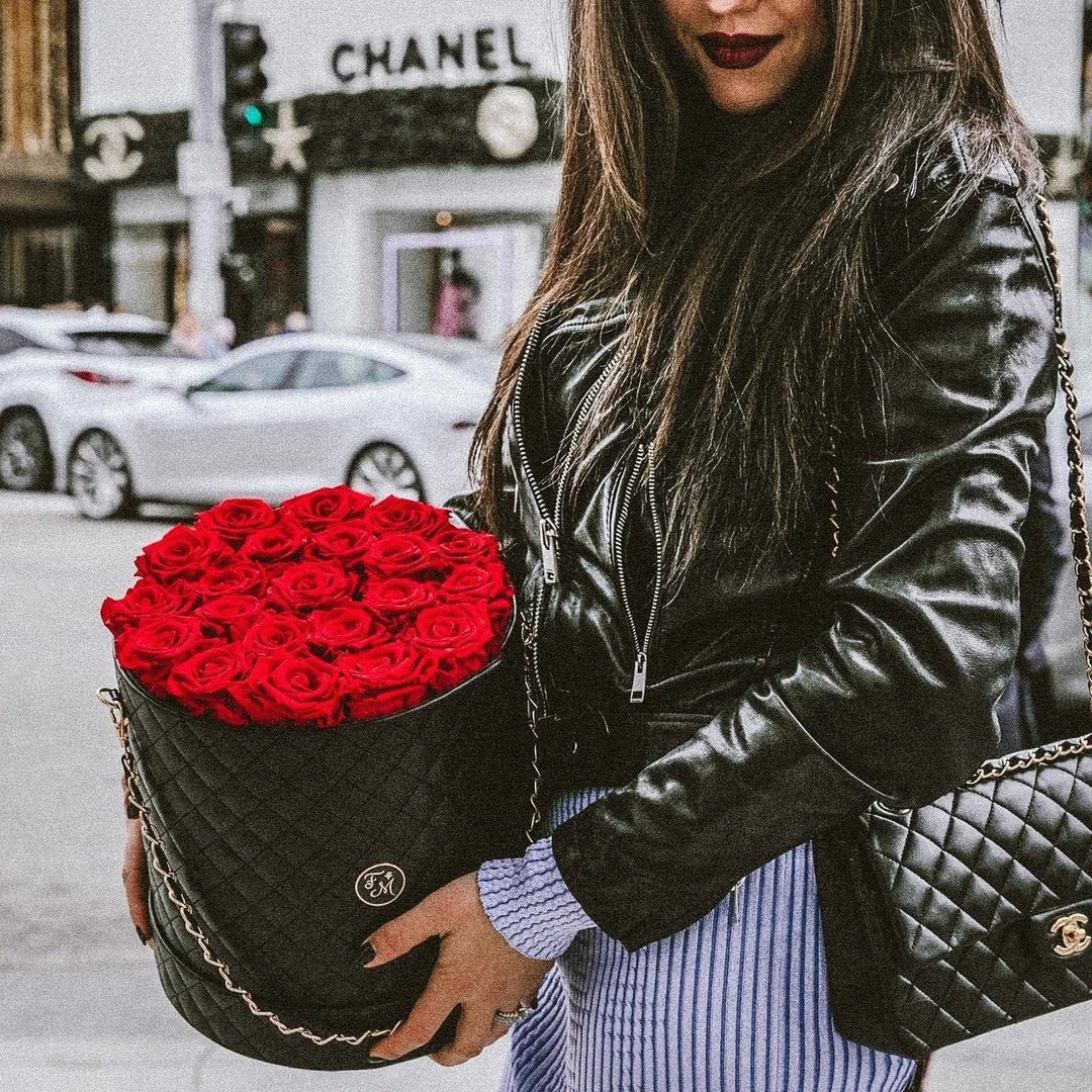 Hat Box Rose Bouquet Designer Inspired Designer Box With Real - Etsy | Etsy (US)