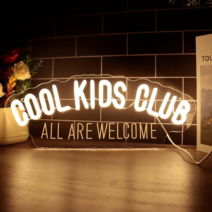 Cool Kids Club Neon Sign, All Are Welcome Neon Light, Handmade LED Neon Baby Room Light, Dimmable... | Amazon (US)