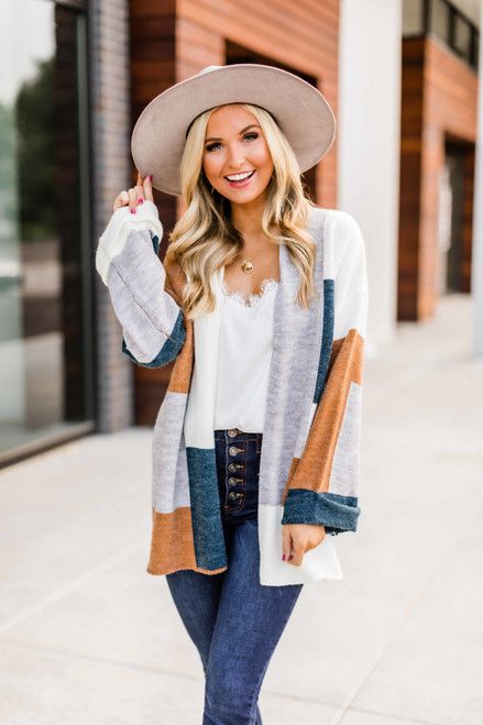 I've Got One Wish Colorblock Cardigan | The Pink Lily Boutique