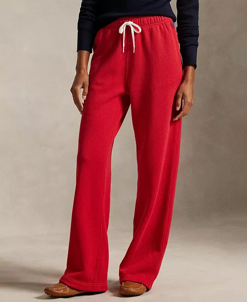Women's Drawstring Fleece Wide-Leg Sweatpant | Macy's