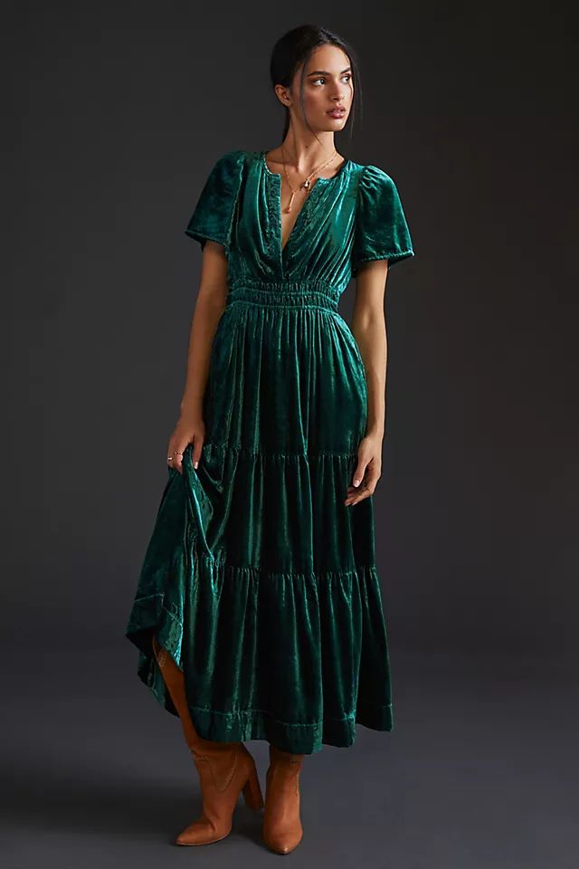 Somerset Velvet Maxi Dress | Anthropologie (US)