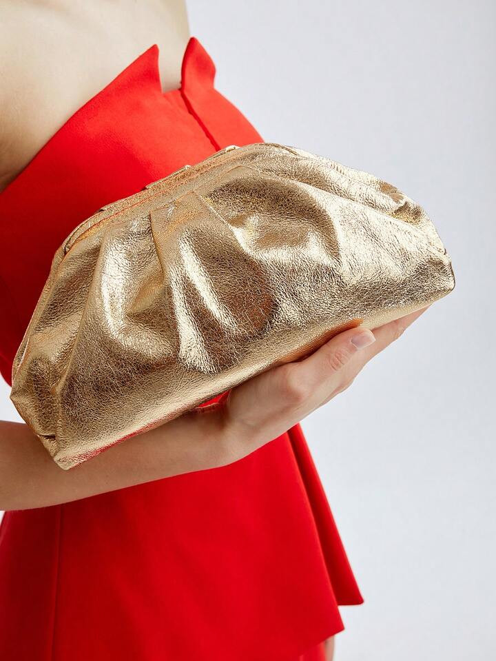 Gold Pouch Clutch | SHEIN
