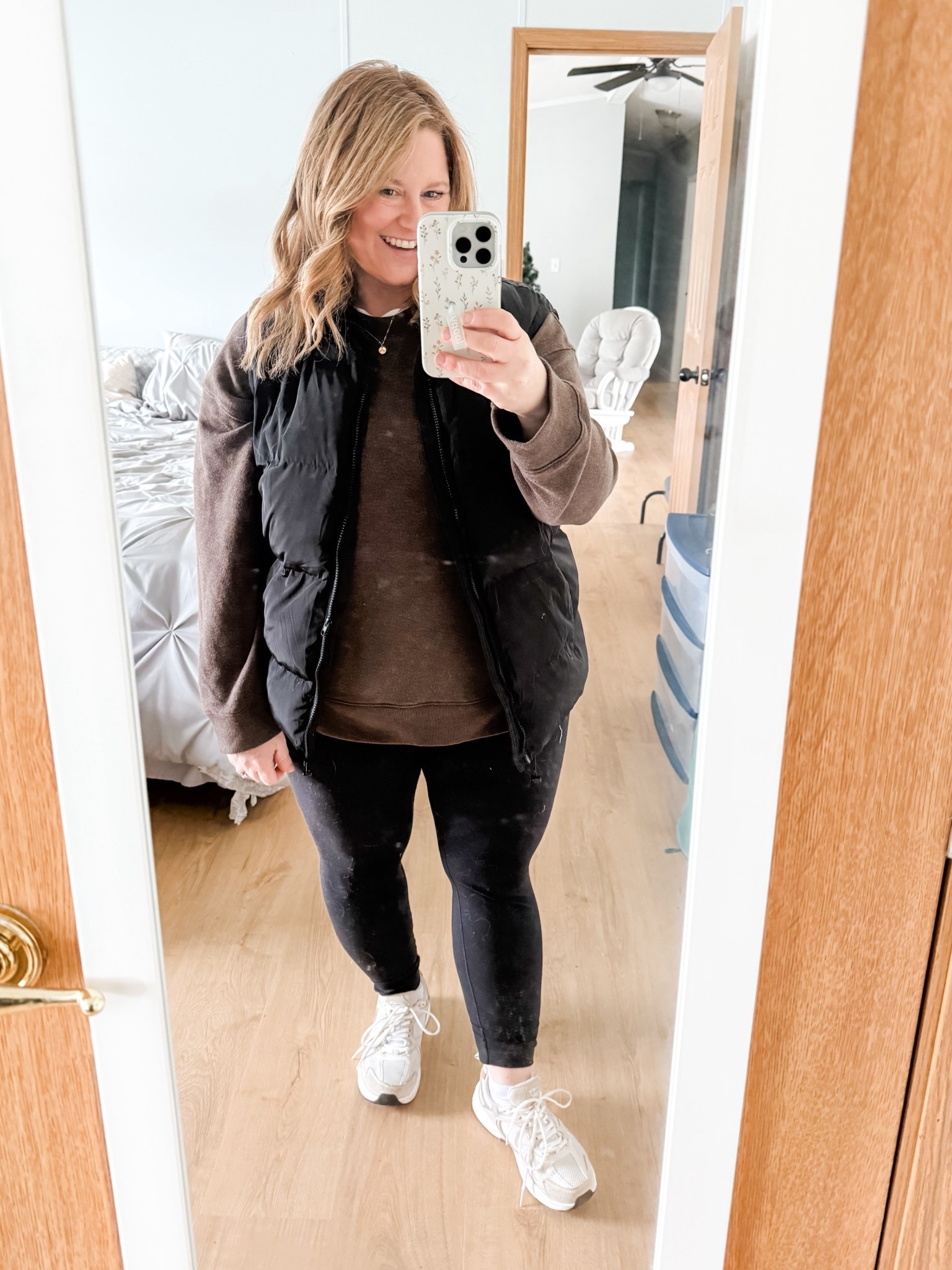 Wearing an XL in leggings and vest and an XXl in my pullover - I sized up so it would be nice and roomy.  My vest is currently sold out but I linked a very similar one from Amazon!

#LTKMidsize #LTKSeasonal #LTKSaleAlert