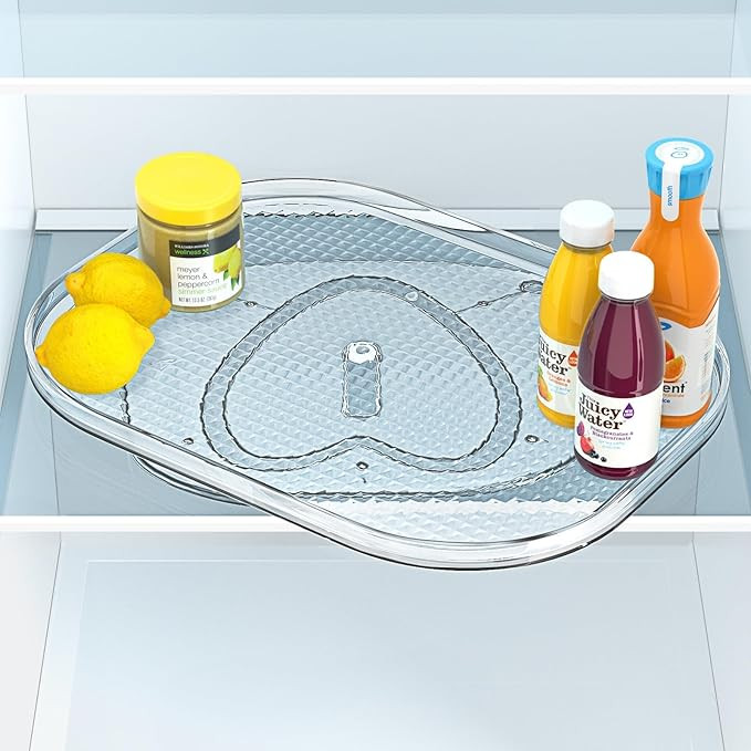 Lazy Susan Turntable Organizer - Fits Most Refrigerators, Rectangle Turntable Rack Spice Organizi... | Amazon (US)
