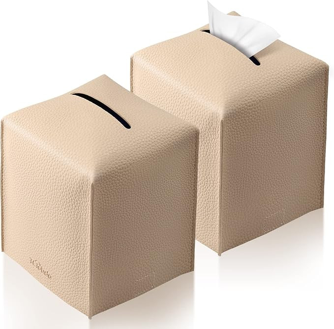 Tissue Box Cover, Tclouda, Modern PU Leather Square Tissue Box Holder for Creative Decorative, 2 ... | Amazon (US)