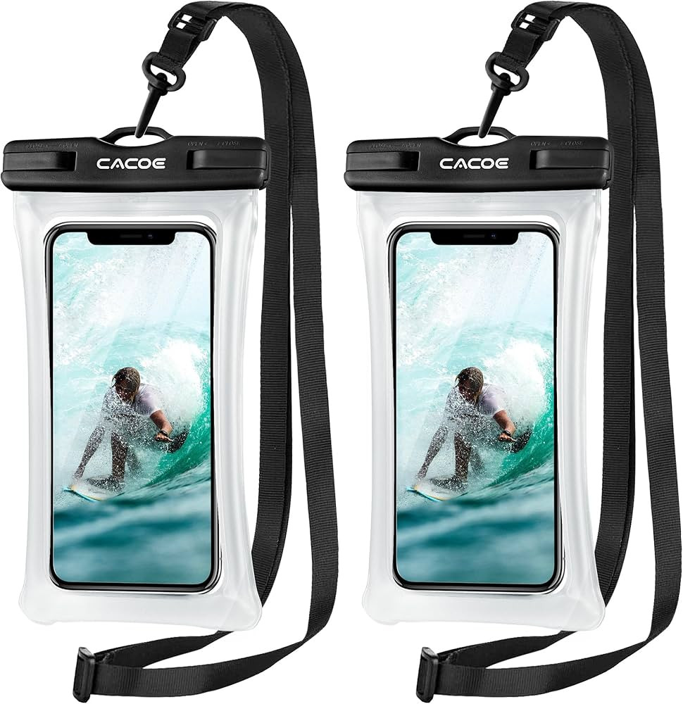 CACOE Waterproof Phone Case Phone Pouch Cellphone Dry Bags Up to 7.0" Black+Black-#2 | Amazon (US)