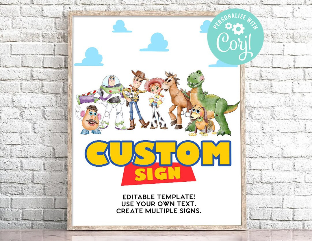 Two Infinity and Beyond Toy Story Birthday Custom Sign Woody Buzz Toy Kids Party Outdoor Yard Sig... | Etsy (US)