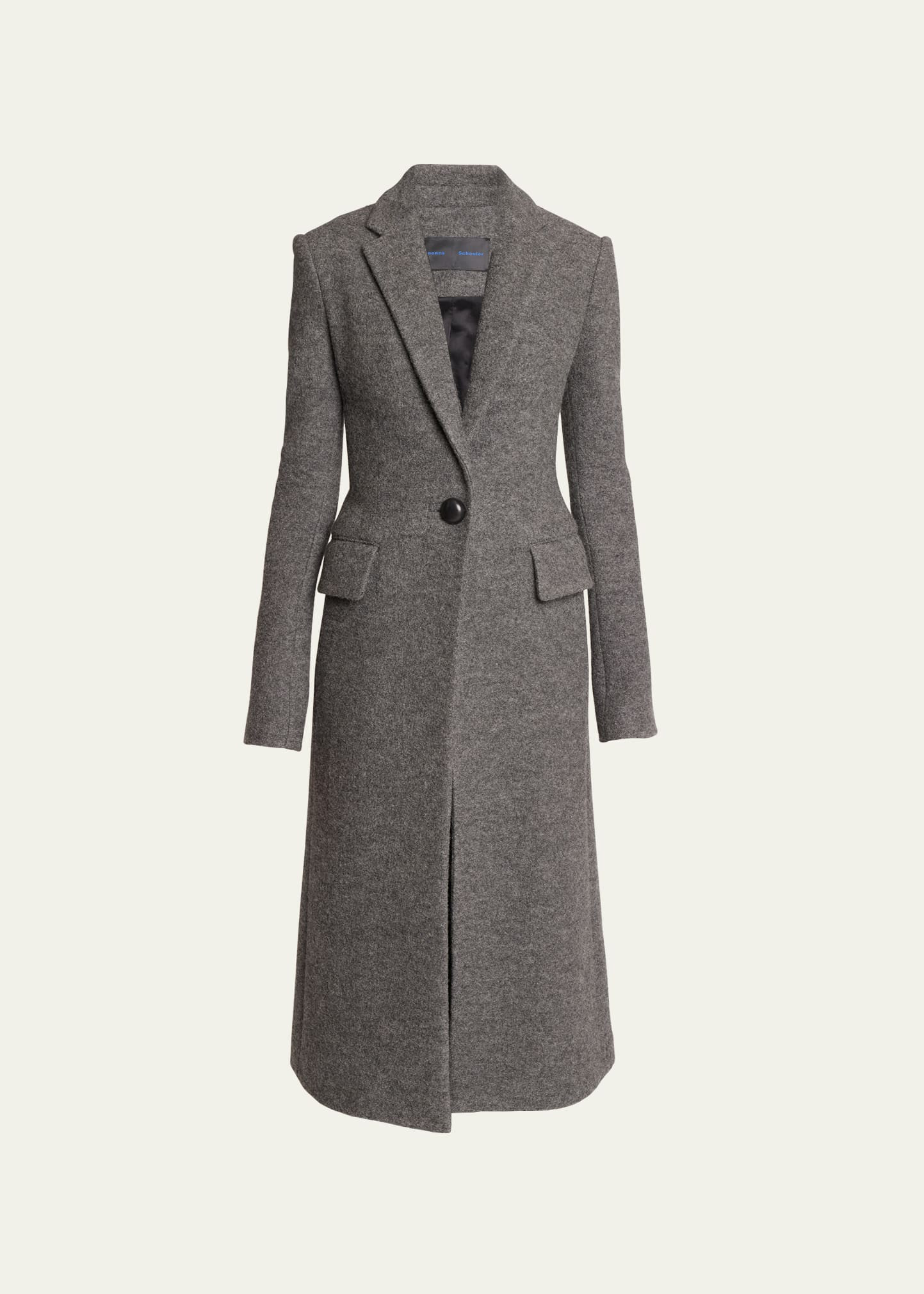 Single-Breasted Wool Jersey Long Coat | Bergdorf Goodman