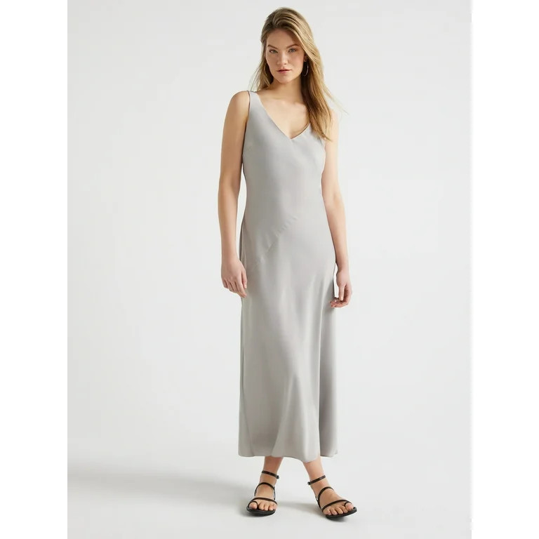 Scoop Women's V-Neck Slip Dress, Sizes XS-XXL | Walmart (US)
