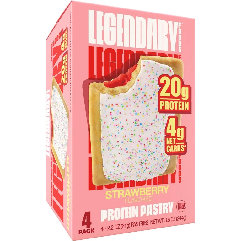 Legendary Foods Protein Pastry - Strawberry 4 Pack | Protein Snack | Keto Friendly | Gluten-Free | Walmart (US)