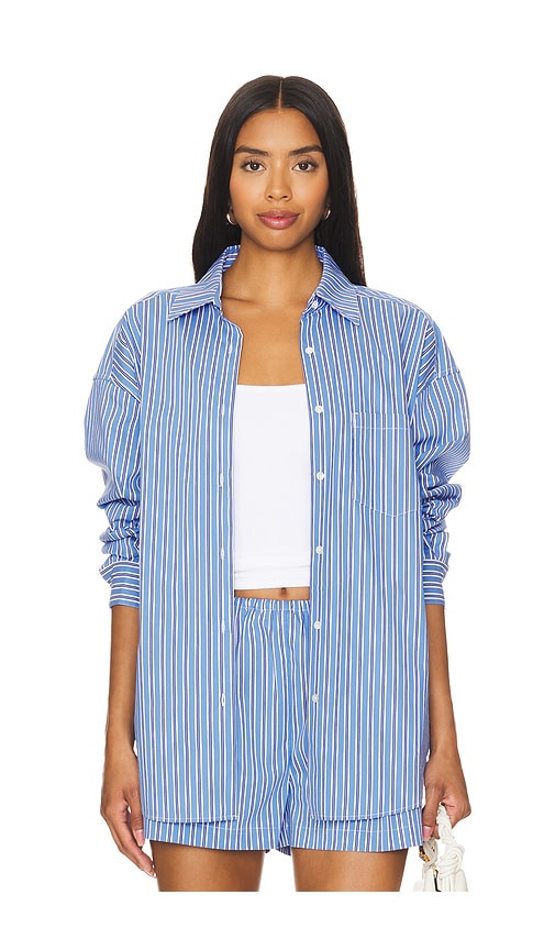 Solid & Striped The Jancy Blouse in Blue. Size S. Also in L, M, XL. | Revolve Clothing (Global)