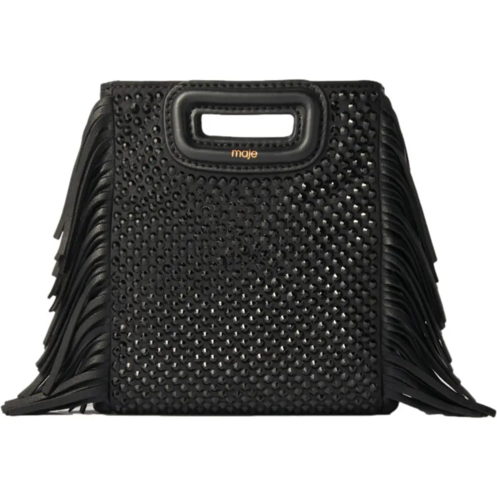 maje M mini rhinestone bag in Black at Nordstrom, Size Medium | Nordstrom
