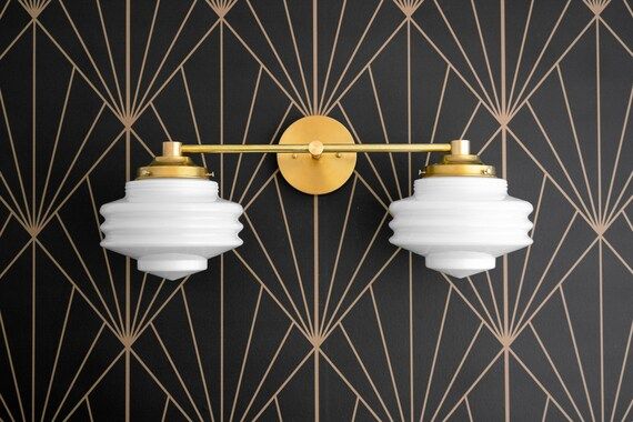 Art Deco - Mirror Light - Brass Vanity Light - Art Deco Bathroom - Modern Deco Light - Streamline... | Etsy (US)