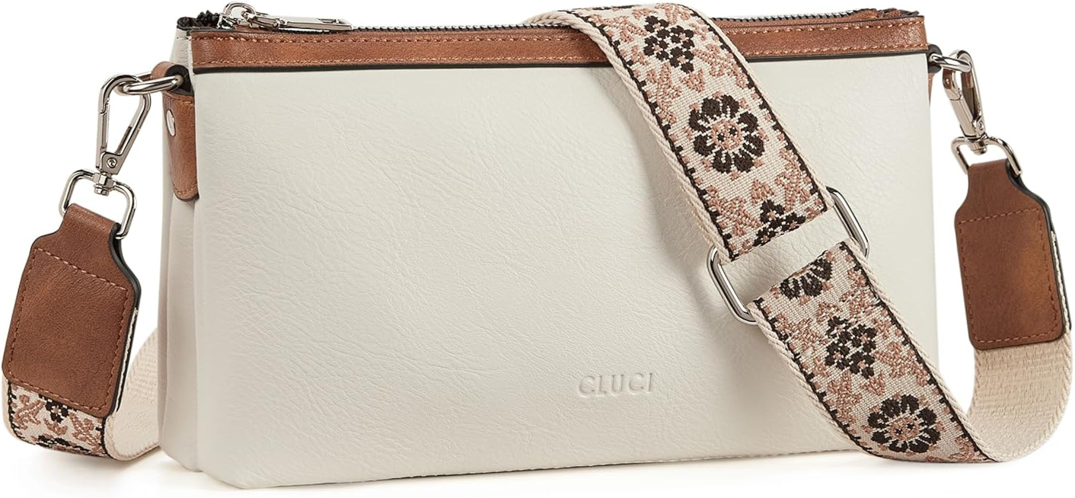 CLUCI Crossbody Purse for Women Wristlet Wallet Small Shoulder Bag with Card Slots Leather Flap Cell phone Clutch | Amazon (US)