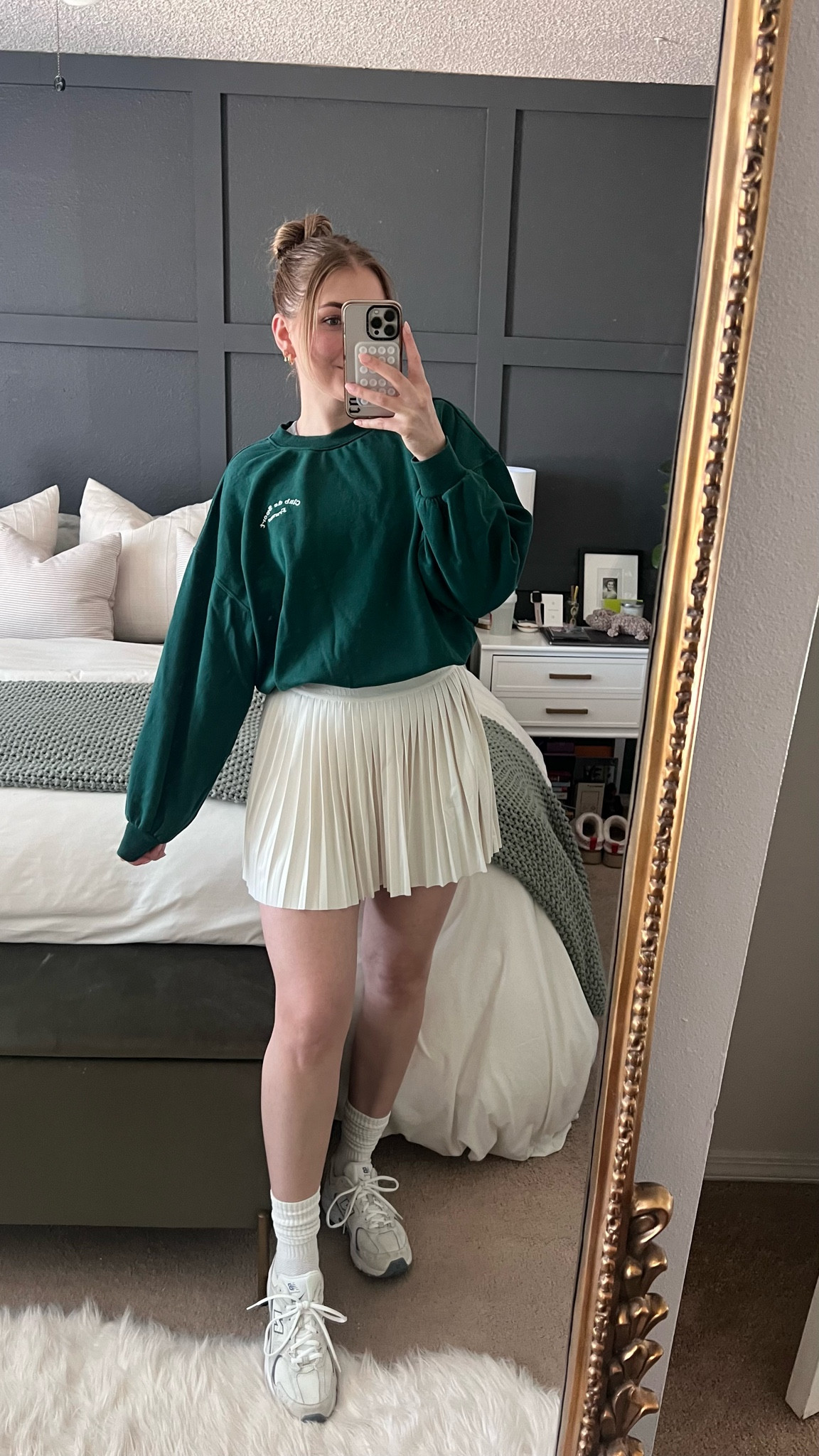 Cutie gold athletic outfit 💚 pick all outfit ideas, pleated skirt, pleated athletic gold skirt, cream colored skirt, green sweater, trendy trending outfits, outfit ideas, summer outfits, alo lululemon tennis skirt dupe


#LTKfindsunder50 #LTKstyletip #LTKfitness