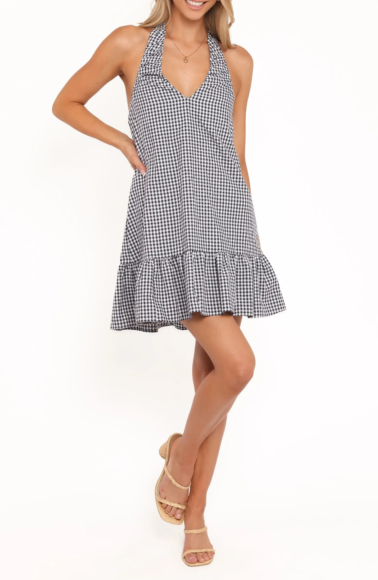 Samson Gingham Halter Mini Dress | Nordstrom